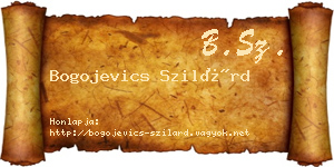 Bogojevics Szilárd névjegykártya