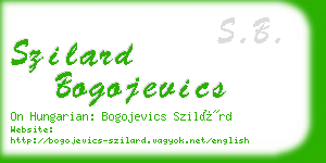 szilard bogojevics business card